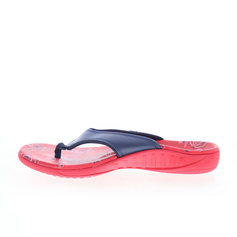 Spenco Yumi Americana SP1142NRD Womens Blue Flip-Flops Sandals Shoes