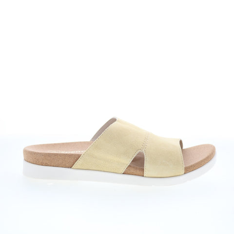 Spenco Sunrise Slide SP1218CHA Womens Beige Wide Suede Slides Sandals Shoes