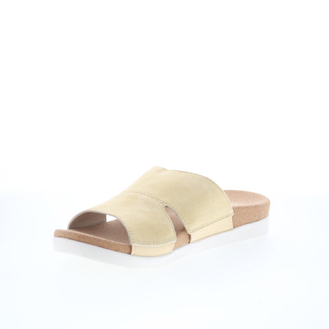 Spenco Sunrise Slide SP1218CHA Womens Beige Wide Suede Slides Sandals Shoes