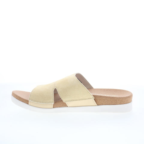 Spenco Sunrise Slide SP1218CHA Womens Beige Wide Suede Slides Sandals Shoes