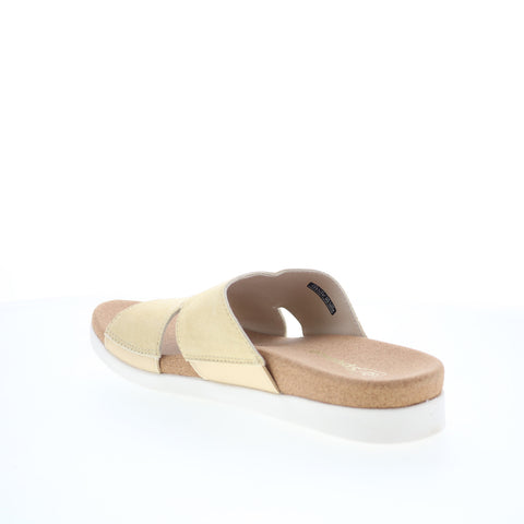 Spenco Sunrise Slide SP1218CHA Womens Beige Wide Suede Slides Sandals Shoes
