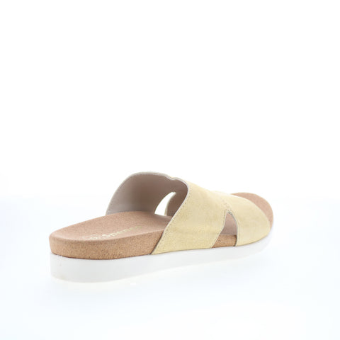 Spenco Sunrise Slide SP1218CHA Womens Beige Wide Suede Slides Sandals Shoes