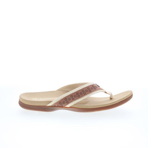 Spenco Miramar SP1223TAN Womens Brown Wide Flip-Flops Sandals Shoes