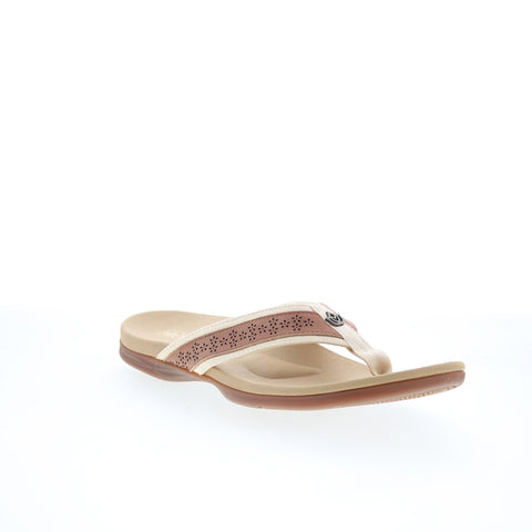 Spenco Miramar SP1223TAN Womens Brown Wide Flip-Flops Sandals Shoes