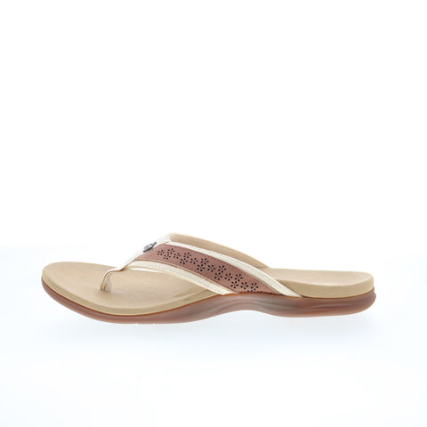 Spenco Miramar SP1223TAN Womens Brown Wide Flip-Flops Sandals Shoes