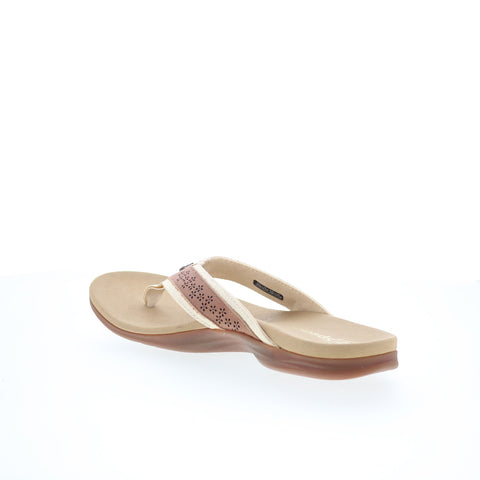 Spenco Miramar SP1223TAN Womens Brown Wide Flip-Flops Sandals Shoes