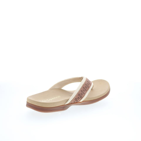 Spenco Miramar SP1223TAN Womens Brown Wide Flip-Flops Sandals Shoes