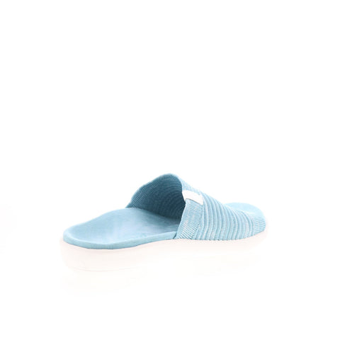 Spenco Odessa Fauna SP1245AQU Womens Blue Canvas Slides Sandals Shoes