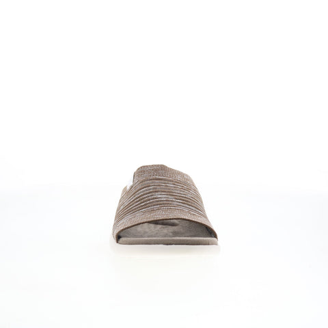 Spenco Odessa Fauna SP1245SHI Womens Brown Canvas Slides Sandals Shoes