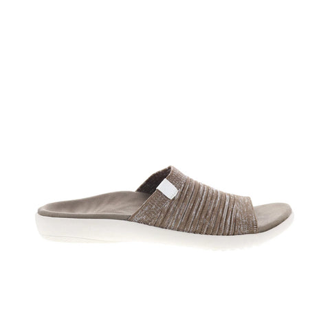 Spenco Odessa Fauna SP1245SHI Womens Brown Canvas Slides Sandals Shoes