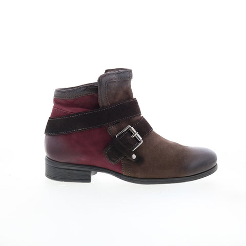 Miz Mooz Spencer-MM Womens Brown Leather Zipper Ankle & Booties Boots
