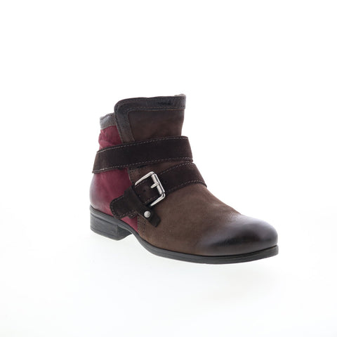 Miz Mooz Spencer-MM Womens Brown Leather Zipper Ankle & Booties Boots