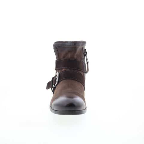 Miz Mooz Spencer-MM Womens Brown Leather Zipper Ankle & Booties Boots