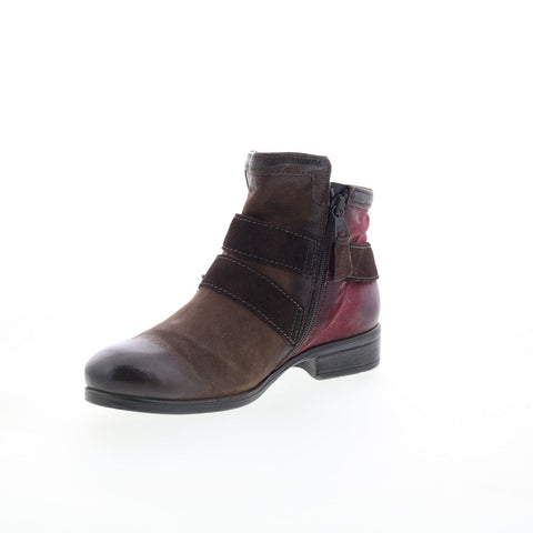 Miz Mooz Spencer-MM Womens Brown Leather Zipper Ankle & Booties Boots