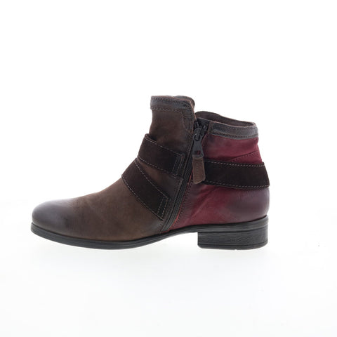 Miz Mooz Spencer-MM Womens Brown Leather Zipper Ankle & Booties Boots