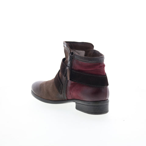 Miz Mooz Spencer-MM Womens Brown Leather Zipper Ankle & Booties Boots