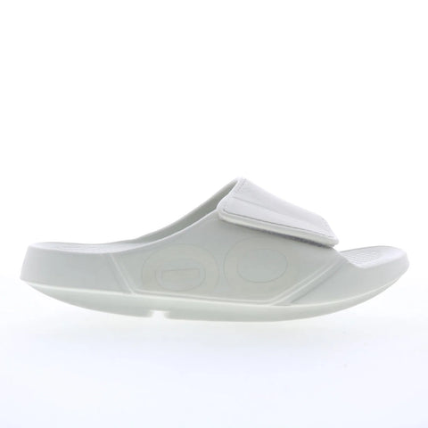Oofos Sport Flex 1550 Mens Gray Synthetic Slip On Sport Sandals Shoes