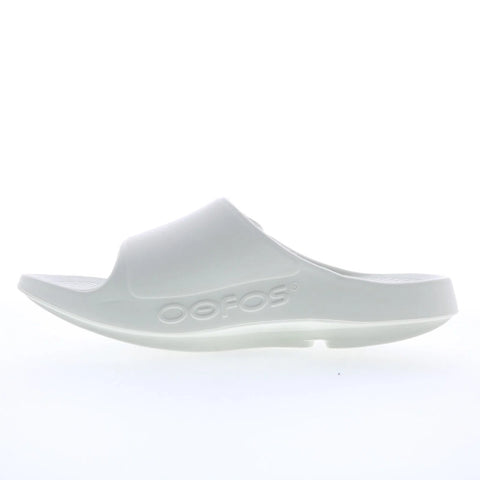 Oofos Sport Flex 1550 Mens Gray Synthetic Slip On Sport Sandals Shoes