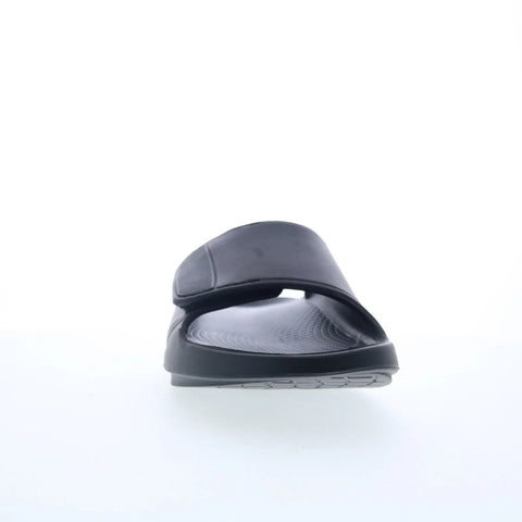 Oofos Sport Flex 1550 Mens Black Synthetic Strap Slides Sandals Shoes