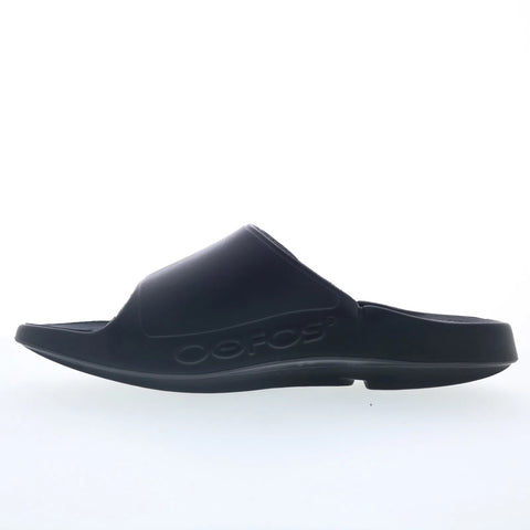 Oofos Sport Flex 1550 Mens Black Synthetic Strap Slides Sandals Shoes
