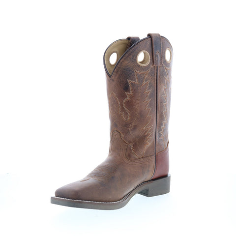 Smoky Mountain Boots Benton SR-B122 Womens Brown Leather Slip On Western Boots