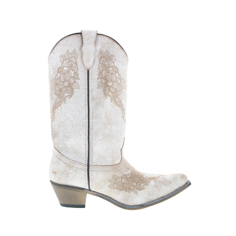 Smoky Mountain Boots SRA-280 Womens White Leather Western Boots