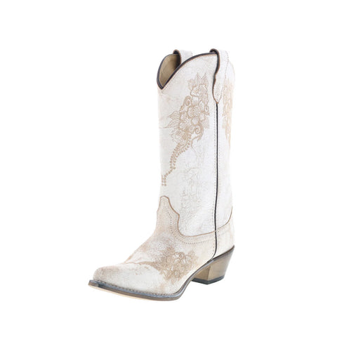 Smoky Mountain Boots SRA-280 Womens White Leather Western Boots