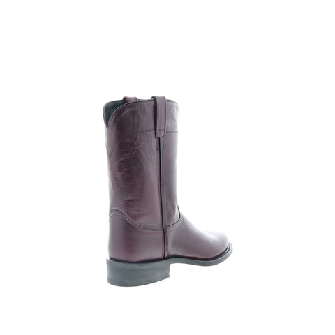 Jama Old West SRM4013 Mens Brown Leather Slip On Cowboy Western Boots