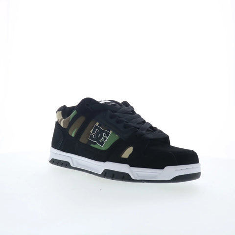 DC Stag 320188-BCM Mens Black Nubuck Lace Up Skate Inspired Sneakers Shoes