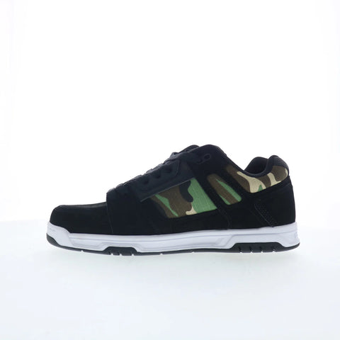 DC Stag 320188-BCM Mens Black Nubuck Lace Up Skate Inspired Sneakers Shoes