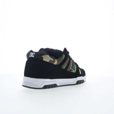 DC Stag 320188-BCM Mens Black Nubuck Lace Up Skate Inspired Sneakers Shoes