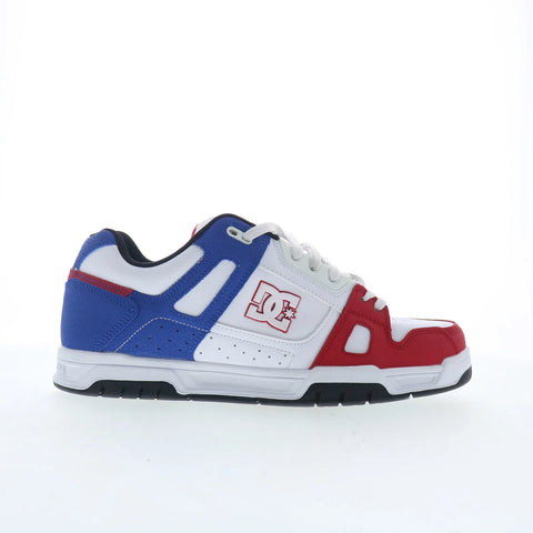 DC Stag 320188-RHB Mens White Leather Lace Up Skate Inspired Sneakers Shoes