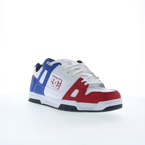 DC Stag 320188-RHB Mens White Leather Lace Up Skate Inspired Sneakers Shoes