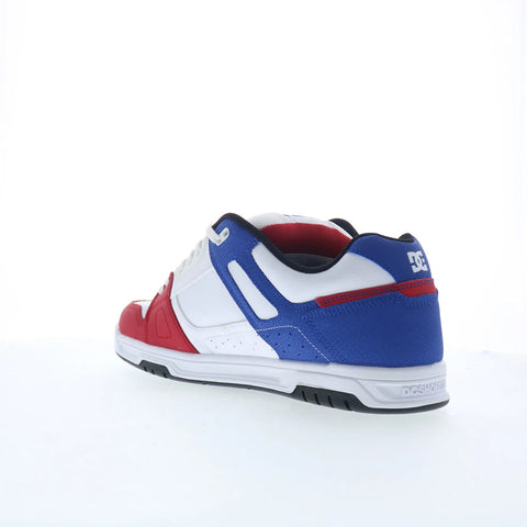 DC Stag 320188-RHB Mens White Leather Lace Up Skate Inspired Sneakers Shoes