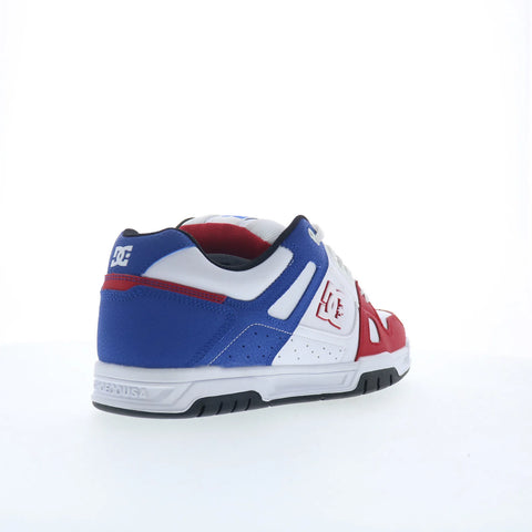 DC Stag 320188-RHB Mens White Leather Lace Up Skate Inspired Sneakers Shoes
