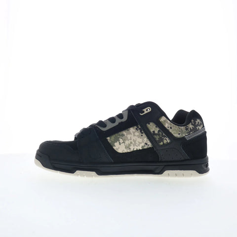 DC Stag 320188-XKSC Mens Black Nubuck Lace Up Skate Inspired Sneakers Shoes