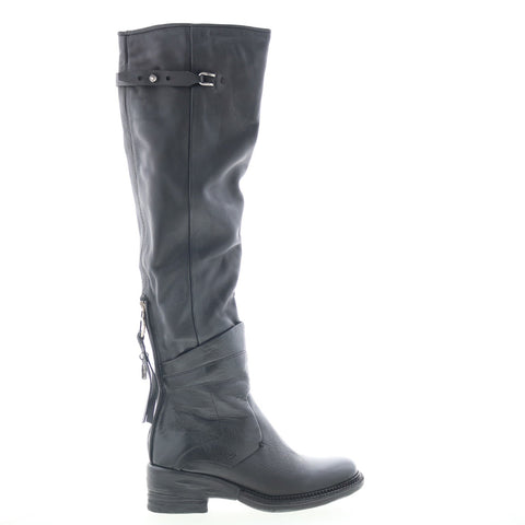 A.S. 98 Steed Womens Black Leather Zipper Knee High Boots