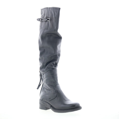 A.S. 98 Steed Womens Black Leather Zipper Knee High Boots