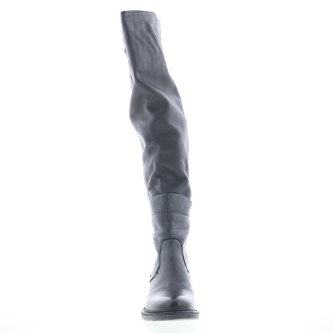 A.S. 98 Steed Womens Black Leather Zipper Knee High Boots