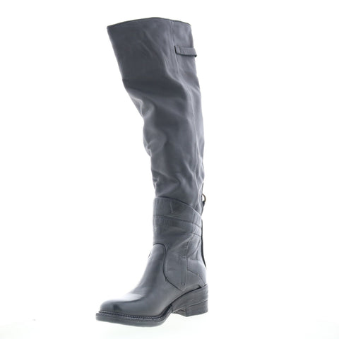 A.S. 98 Steed Womens Black Leather Zipper Knee High Boots