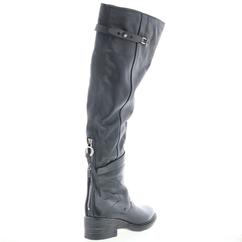 A.S. 98 Steed Womens Black Leather Zipper Knee High Boots