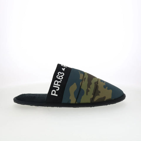 Pajar Stewie PDPSL00102.02 Mens Blue Canvas Slip On Clogs Slippers Shoes