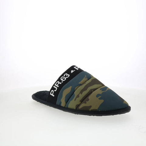 Pajar Stewie PDPSL00102.02 Mens Blue Canvas Slip On Clogs Slippers Shoes