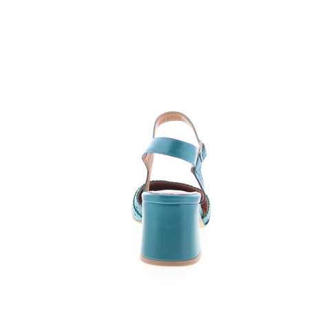 MIz Mooz Storrs Womens Blue Leather Hook & Loop Pumps Heels Shoes