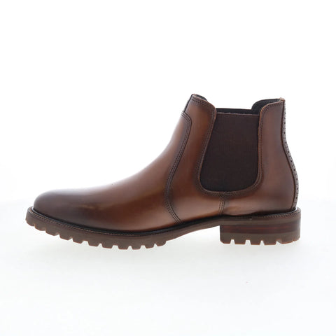 Johnston & Murphy Straford 59-4210 Mens Brown Leather Slip On Chelsea Boots