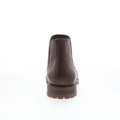 Johnston & Murphy Straford 59-4210 Mens Brown Leather Slip On Chelsea Boots