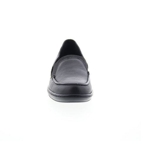 David Tate Stretchy Womens Black Narrow Leather Slip On Loafer Flats Shoes