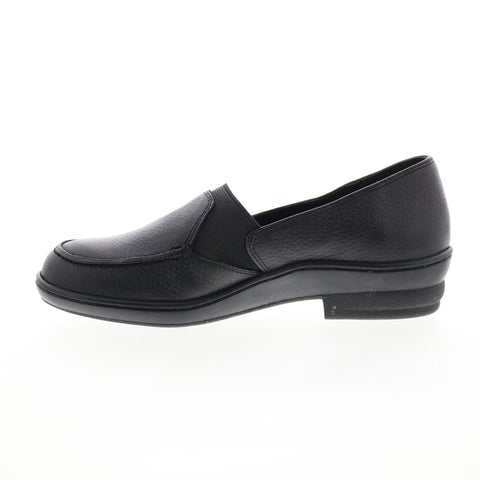 David Tate Stretchy Womens Black Narrow Leather Slip On Loafer Flats Shoes