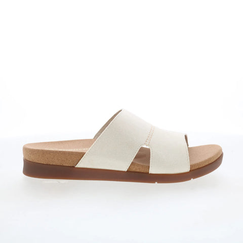 Spenco Sunrise Slide SP1218WHT Womens White Wide Suede Slides Sandals Shoes