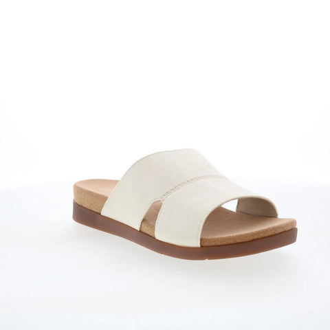 Spenco Sunrise Slide SP1218WHT Womens White Wide Suede Slides Sandals Shoes